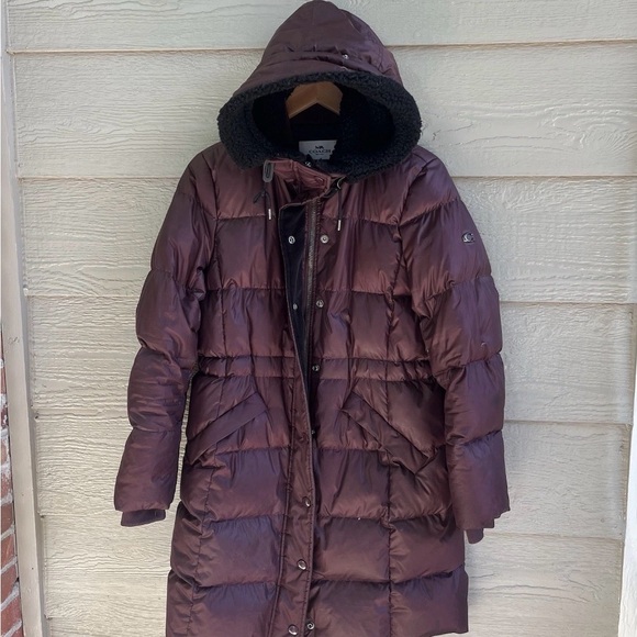 COACH Quilted Long Duck Down Puffer Coat Women Medium F34128 Bordeaux Burgundy M - Picture 15 of 16